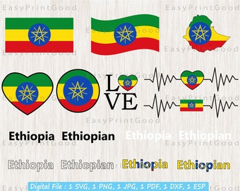 Ethiopia Flag SVG Bundle: Ethiopian National Symbols (Cut File)