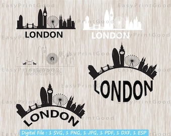 London Skyline SVG: Cityscape Silhouette Cut File (Digital Download)