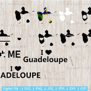 Map of Guadeloupe Svg Bundle, Guadeloupe Map, Guadeloupe Monogramm, Guadeloupe Outline Svg, Guadeloupe Home Svg, Cut file, Cricut Svg