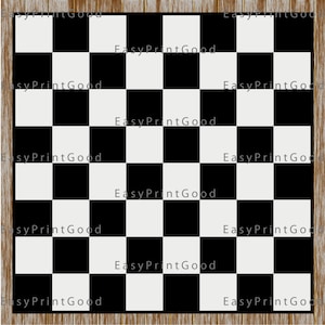 Chess Board Svg Zwart-wit Bord Game Cutting File Chess Board Silhouet bestand voor Cricut Svg Png Jpg Esp FIle Cut File spel