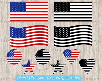 Distressed American Flag SVG: 4th of July Clipart (Digital Download)