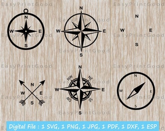 Compass Rose Svg Compass Svg Compass Rose Clipart Compass Rose Monogram Svg Adventure Svg Traval Svg Compass Rose Silhouette Cricut svg