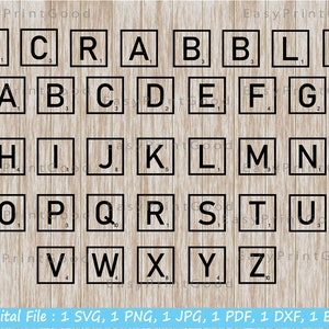 Scrabble Tiles Svg Scrabble Letters Svg Scrabble Clipart Scrabble Tiles Cut File for Cricut Silhouette 26 Scrabble Tiles Clipart Cut file