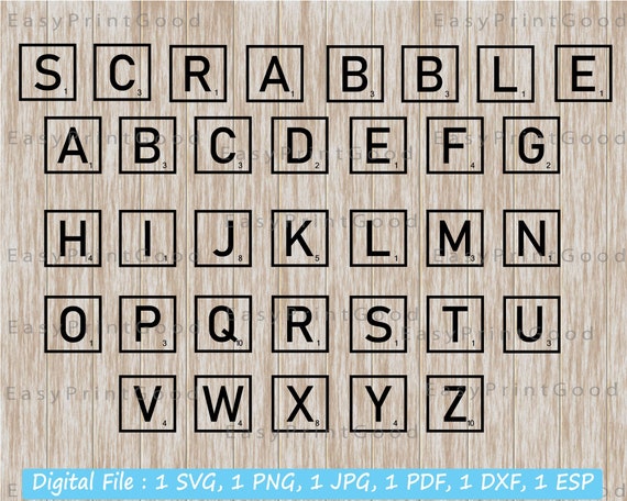 Download Scrabble Tiles Svg Scrabble Letters Svg Scrabble Clipart Etsy