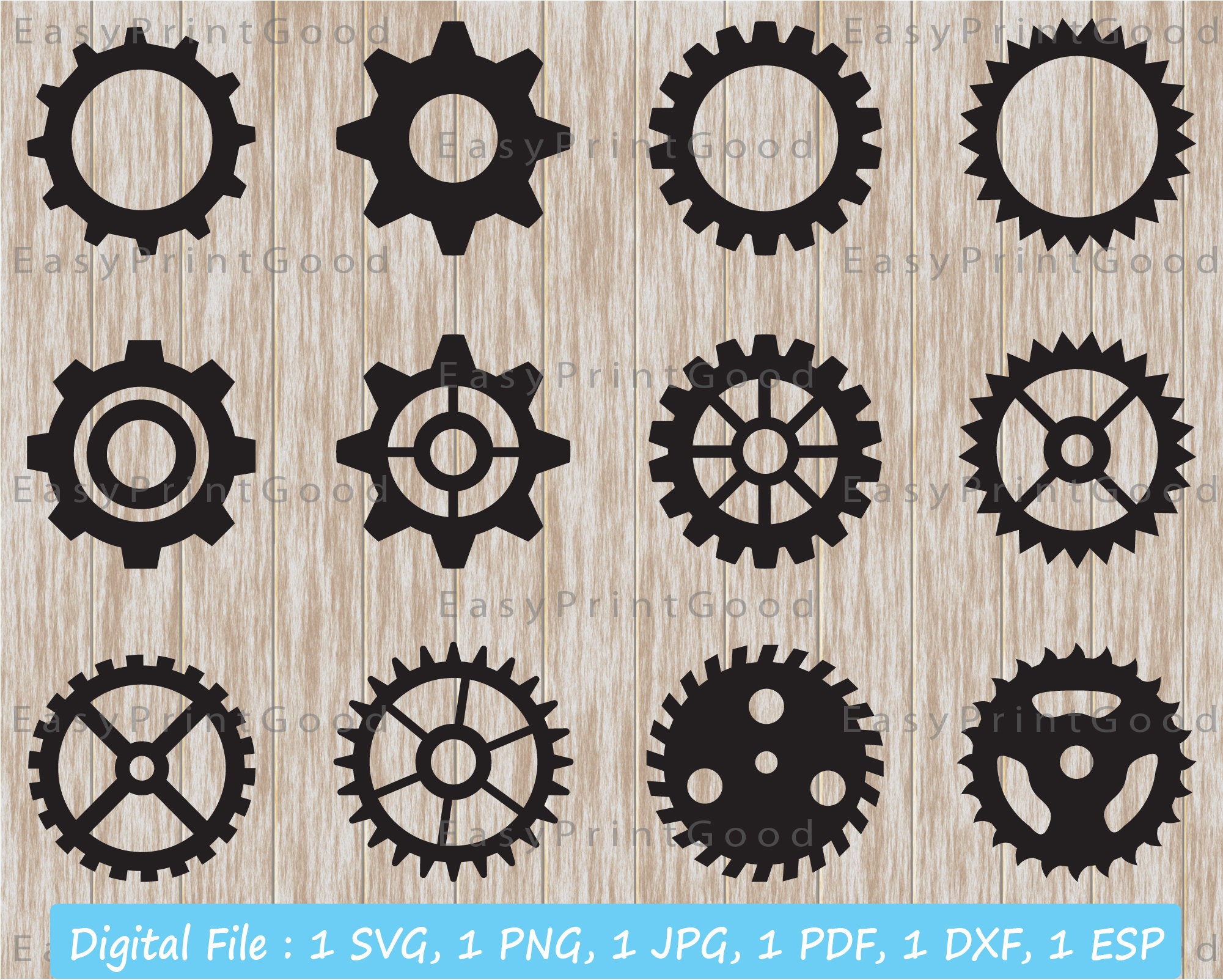 STEAMPUNK GEARS Clip Art Vector GEARS Clip Art Vintage Steampunk Art