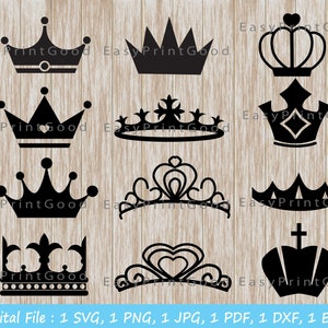 Crown Svg, Princess Crown Svg, Princess Svg, Queen Svg, Queen Crown Svg, Crown Bundle, Crown Clipart, King Crown, Tiara, Cut file, Cricut