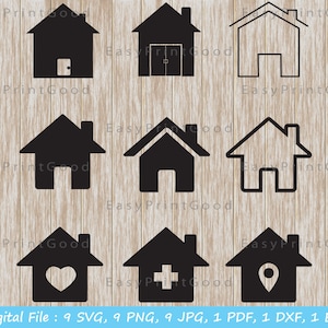 House Svg House Cutting File House Clipart Home Svg House Svg Bundle House Vector House Silhouette Files Home Cut file Cricut jpg png dxf