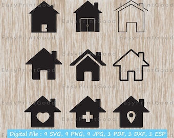 House Svg House Cutting File House Clipart Home Svg House Svg Bundle House Vector House Silhouette Files Home Cut file Cricut jpg png dxf