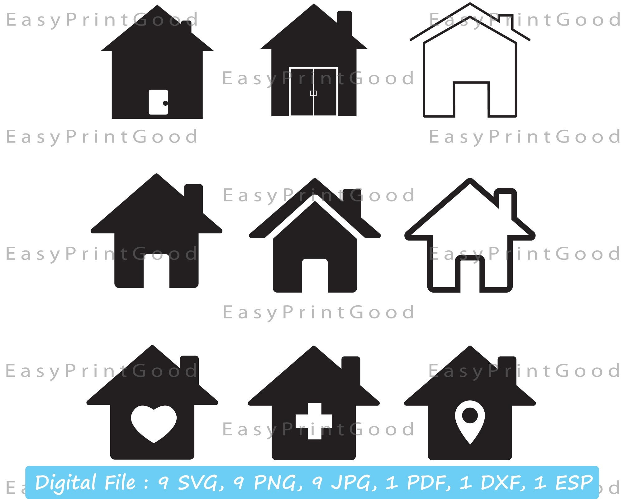 House SVG Bundle: Home Vector Cut Files (digital Download) - Etsy