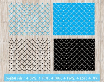 Seamless Mermaid Scale Pattern: Background Clipart (Digital Download)