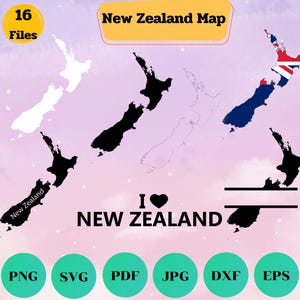 Neuseeland SVG-Bundle, Neuseeland Landkarte, Umriss, Neuseeland Karte, I love Neuseeland, Zuhause, Monogrammrahmen, Cut Datei, Cricut
