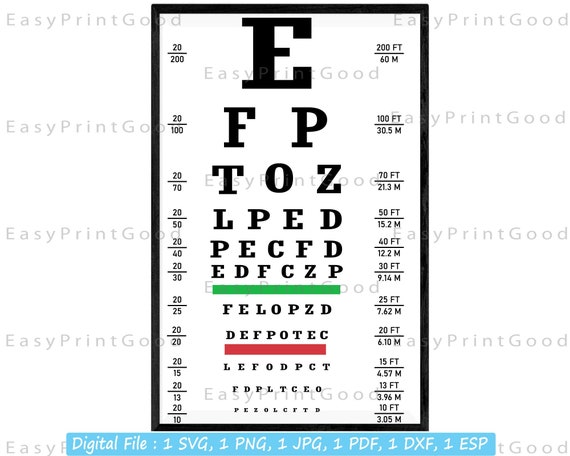 Eye Chart Svg, Eye Test Chart for Office Svg, Vision Test Svg, Eye
