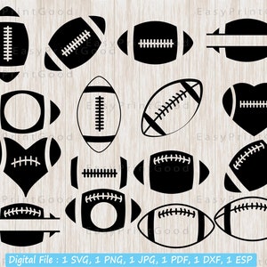 16 Football Svg, Football SVG Bundle, Football Heart, Football Clipart, Football Ball Heart, Football Monogram, Cut file, Cricut