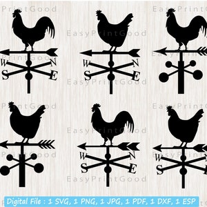 Girouette Svg, Girouette Coq Svg, Weather Van Clipart, Ferme Svg, Girouette Svg, Girouette Météo, Girouette, Fichier coupé, Cricut