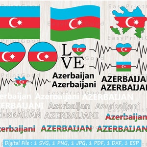Azerbaijan Flag SVG Bundle: Clip Art, Cut File (Digital Download)