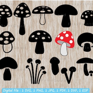 Champignon Svg Bundle, champignon Svg, mignon champignon Clipart, champignon Svg, jardin Svg, champignon champignons Svg, légume, couper fichier, Cricut