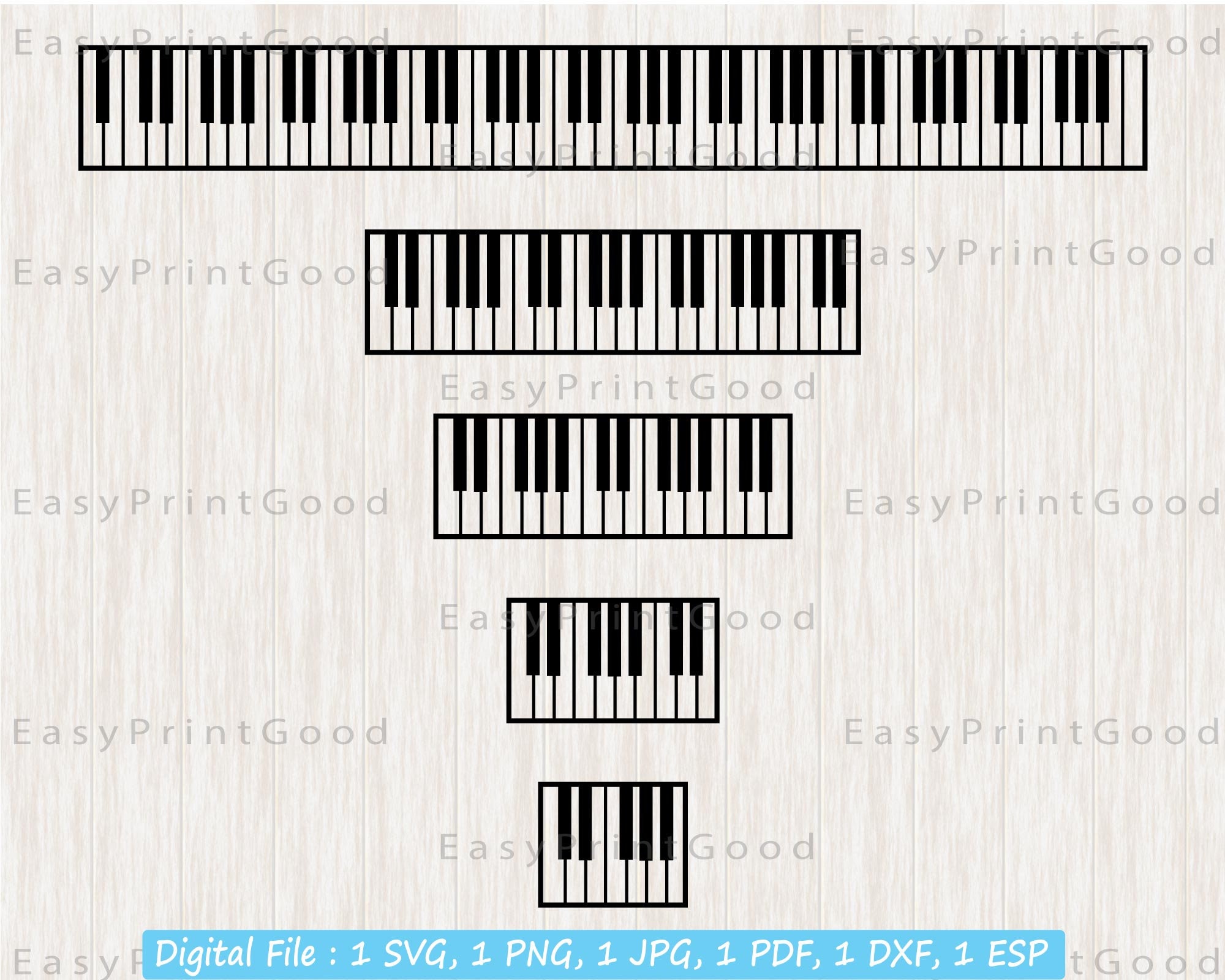 Piano Keyboard Svg Piano Keys Svg Piano Keyboard Clipart Etsy Canada