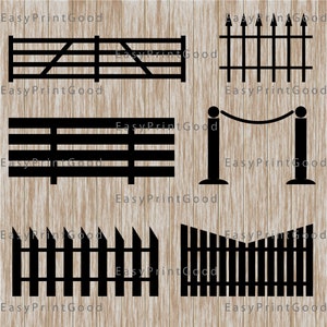Wooden Fence Fence Picket Fence Clipart Fence Cricut Digital clipart for Design Clip Art Svg Png Jpg Esp Dxf FIle Cut File Digital File