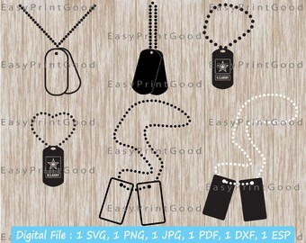 US Army Dog Tags SVG: Military Soldier Badge (Digital Download)