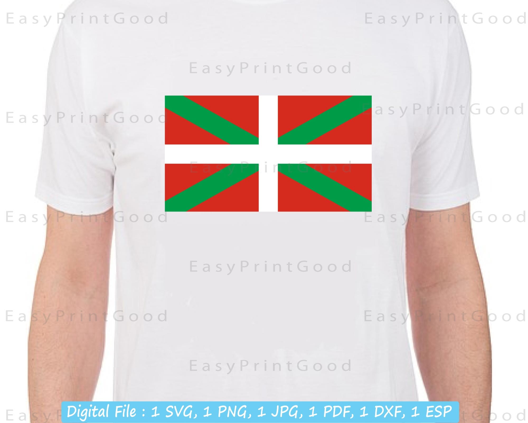 Basque Flag SVG Bundle: Nation Banner, Map, Heartbeat (digital Download ...