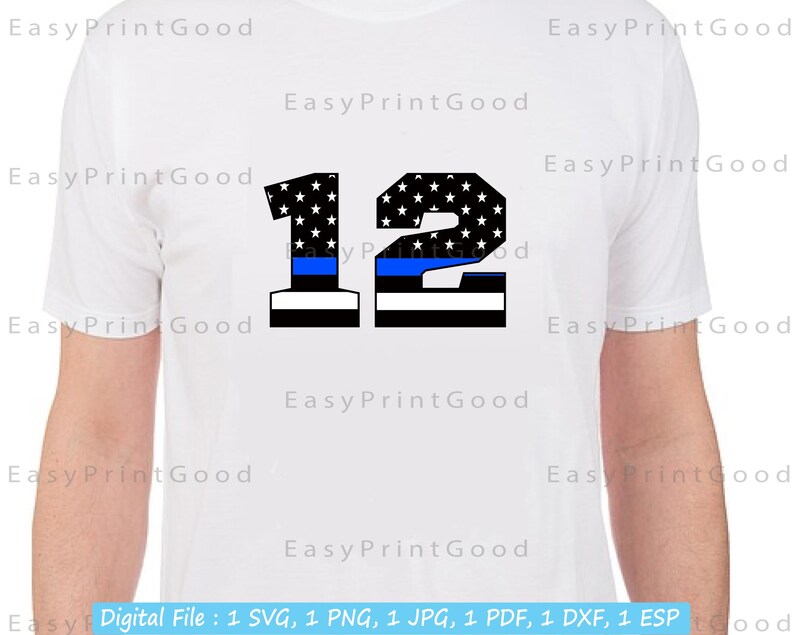 Thin Blue Line Numbers Svg Blue Line Badge Numbers Svg Cut Etsy