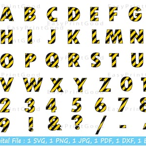 Construction Font Svg, Under Construction Svg, Construction Alphabet, Construction Letters and Numbers , Kids Birthday Svg, Cut file, Cricut