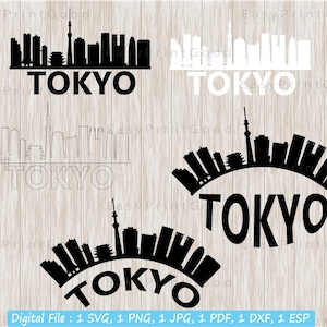 Tokyo Skyline Svg, Tokyo Japan, Tokyo Skyline Silhouette, Japan, Tokyo Skyline City, Tokyo Layered Skyline, Outline, Cut file, Cricut Svg