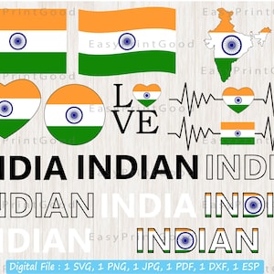 Indien Flagge Bundle svg, indische Nationalflagge, Liebe Indien, winkende Indien, Indien Karte, Indien Text Wort Buchstabe, Herz Indien Karte, Schnittdatei, Cricut