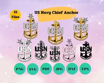 US Navy Chief Anchor SVG Bundle: Patriotic Cut Files (Digital Download)