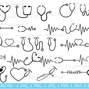 20 Stethoskop-Svg-Bundle, Stethoskop-Svg, Krankenschwester-Svg, Stethoskop-Herzschlag-Svg, Krankenschwester Stethoskop-Svg, Gesundheitswesen svg, geschnittene Datei, Cricut