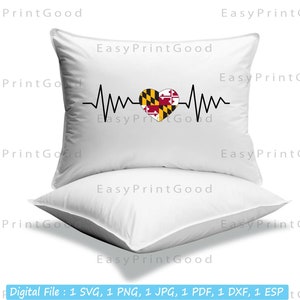 Maryland Flag Bundle Svg, Maryland State Flag Svg, Love Maryland, Waving Maryland, Maryland Clip Art, Heart Maryland, Cut file, Cricut image 6