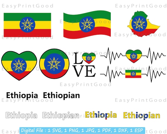 Äthiopien Flagge Svg Bundle, Äthiopische Flagge, Äthiopien Name