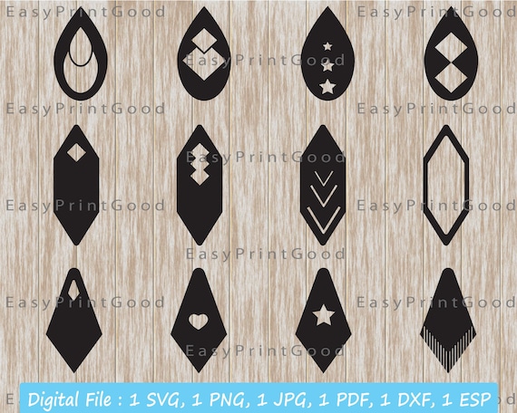Download 12 Earrings Svg Tear Drop Earrings Svg Earrings Clipart Etsy