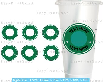 Personalized Cup Logo Ring Svg, Digital Download, Customized Cup, Cold Cup, Personalizable Ring, Blank Ring,  Svg and Png only