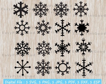 Snowflake SVG Bundle: Winter Silhouette Cut Files (Digital Download)