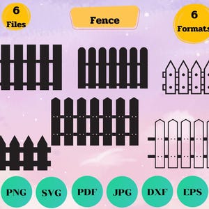 Fence Svg Wooden Fence Fence Picket Fence Clipart Fence Cricut Digital clipart for Design Clip Art Svg Png Jpg Esp Dxf FIle Cut File