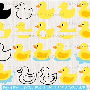 Rubber Duckies Bundle, Rubber Ducky Svg, Duck, Rubber Duck Clipart, Bathtime Svg, Rubber Ducky Splashing, Monogram Frame, Cut file, Cricut