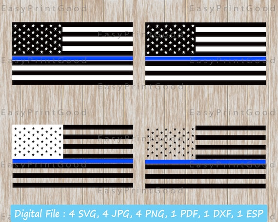 Thin Blue Line Flag Svg American Flag Thin Blue Line Svg | Etsy