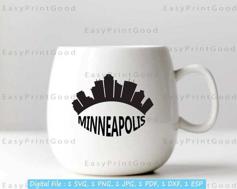 Skyline Minneapolis Svg, Minneapolis USA, Minneapolis Skyline Silhouette, United States, City Skyline, Outline, Cut file, Cricut, Glowforge image 5