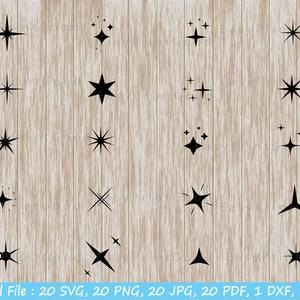 20 Sparkle Stars, Shine Svg, Sparkle Stars Clipart, Star and sparkles Svg, Sparkle Stars Bundle Star Svg, Sparkle Stars Silhouette Cricut