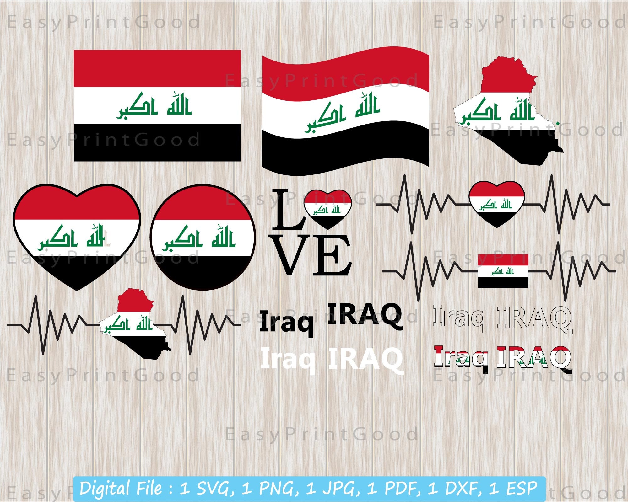 Irak Herz Flagge Fahne Wappen' Sticker
