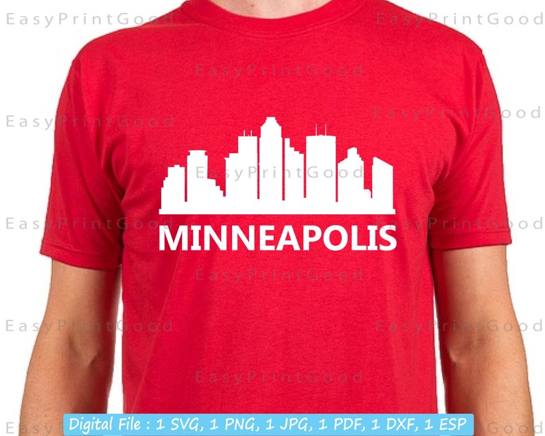 Skyline Minneapolis Svg, Minneapolis USA, Minneapolis Skyline Silhouette, United States, City Skyline, Outline, Cut file, Cricut, Glowforge image 4