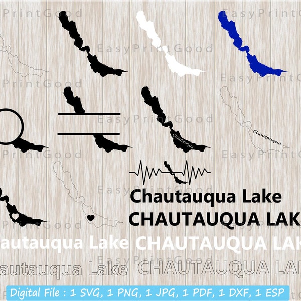 Framed Chautauqua Lake Map