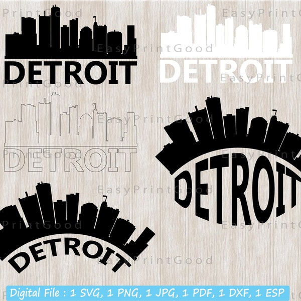 Detroit Skyline City Svg, Detroit Usa Skyline Cityscape, Dallas Texas, City Shirt, United States, Detroit Vinyl Design, Cut file, Cricut