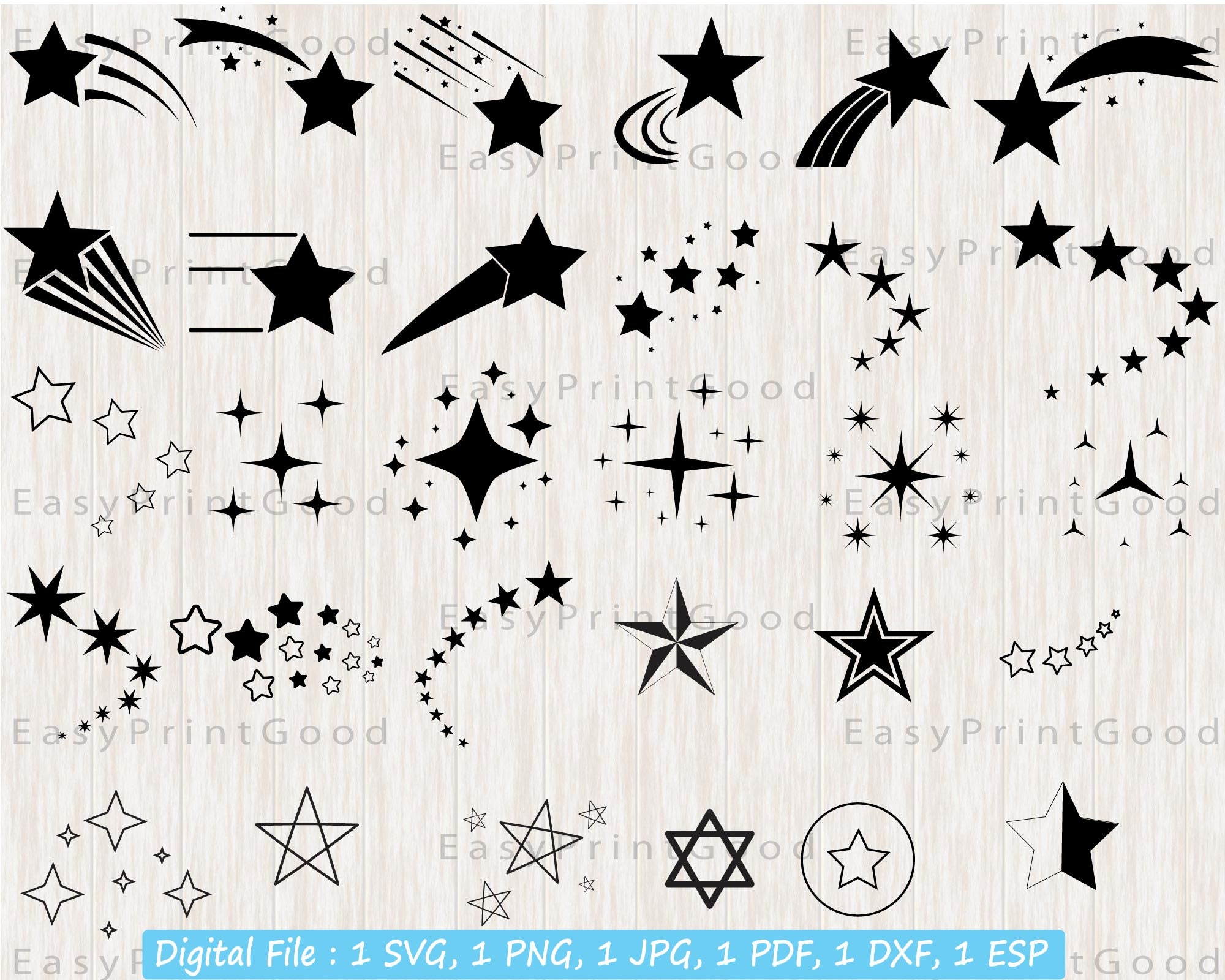 Materials shooting star clipart dxf shooting star star svg cricut ...