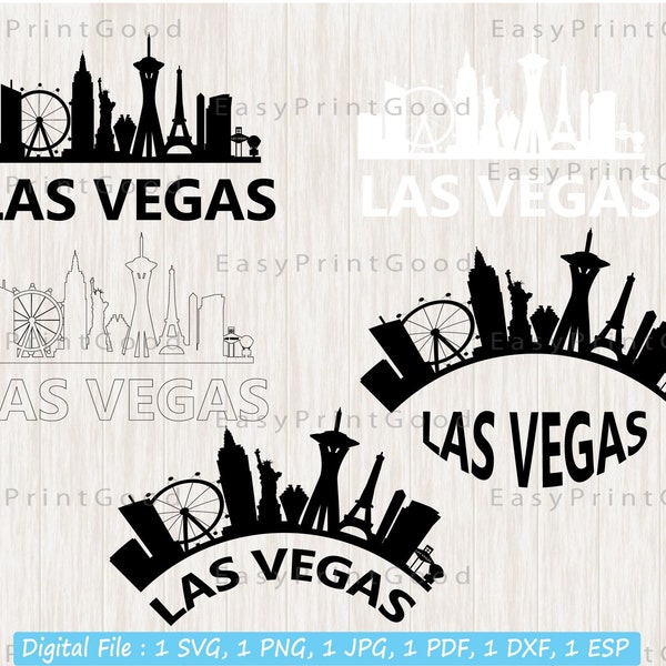 Las Vegas City Svg, Nevada Usa Skyline Cityscape Silhouette, City Shirt, Las Vegas, Las Vegas Cityscape Vinyl Sign Design, Cut file, Cricut