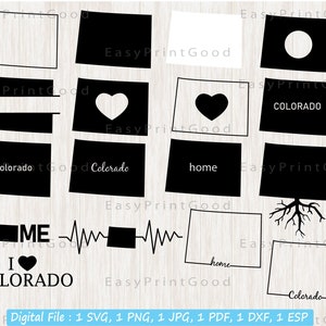 Colorado Svg Bundle, Colorado State Svg, Colorado Outline, Colorado Map, Colorado State Map, Colorado Home, Monogram Frame, Cut file, Cricut