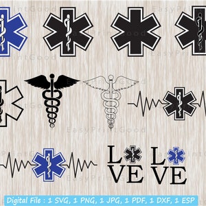 Ster van leven Ambulance medisch logo, ster van leven EMT, drugs apotheek, arts apotheker, ambulance symbool, medisch symbool, Cricut Svg