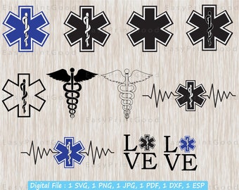 Star of Life Medical Symbol SVG: EMT, Pharmacy, Doctor (Digital Download)