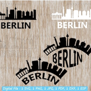 Skyline Berlin Svg, Berlin Clipart, Germany Skyline Silhouette, Berlin Skyline Svg, Skyline City, Berlin Germany Europe, Cut file, Cricut